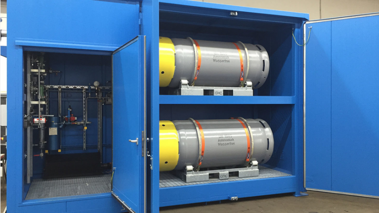 Creation of an NH<sub>3</sub> supply at the BFI's high-temperature pilot plant